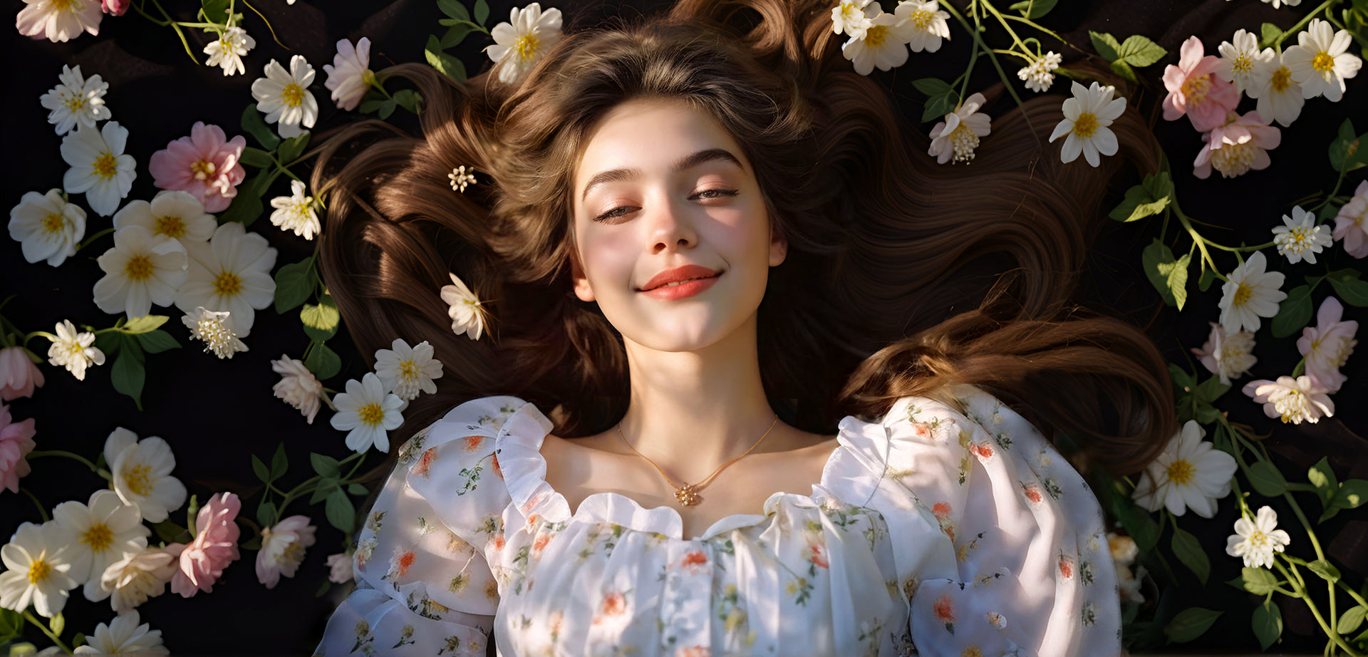 Happy woman relaxing on flowers. Bless4Happy: Hassle-free Returns & Refunds