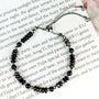Timeless Elegance Modern Minimalist Black Onyx and Silver Bracelet - Bless4Happy Handmade Bracelet 