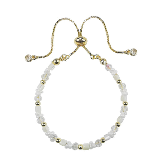 Purity Dawn Shine Dewdrop Milk Adjustable Charm Bracelet - Bless4Happy Handmade Charm Bracelet