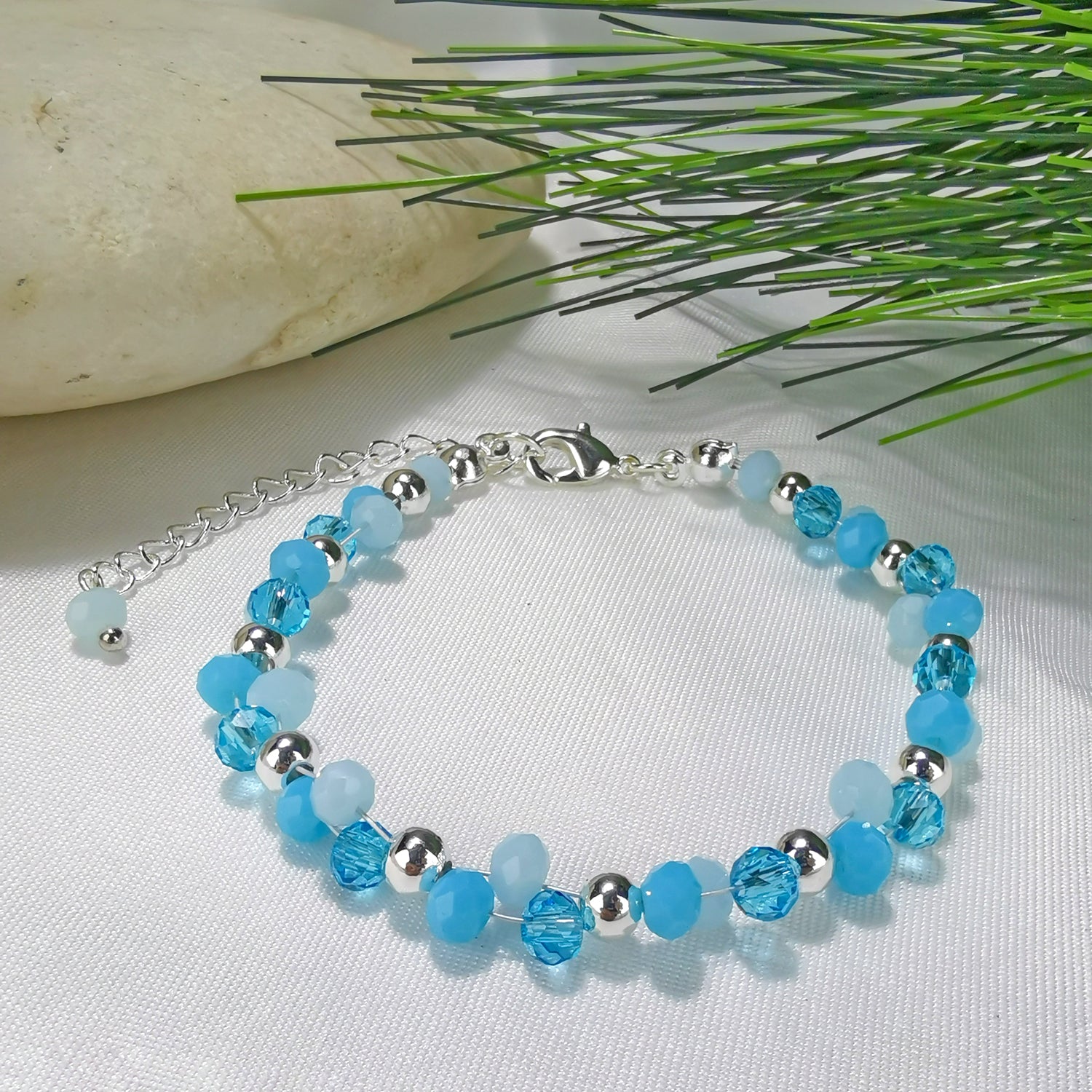 Vibrant Fascinating Royal Skies Blue Charm Bracelet - Bless4Happy Handmade Charm Bracelet