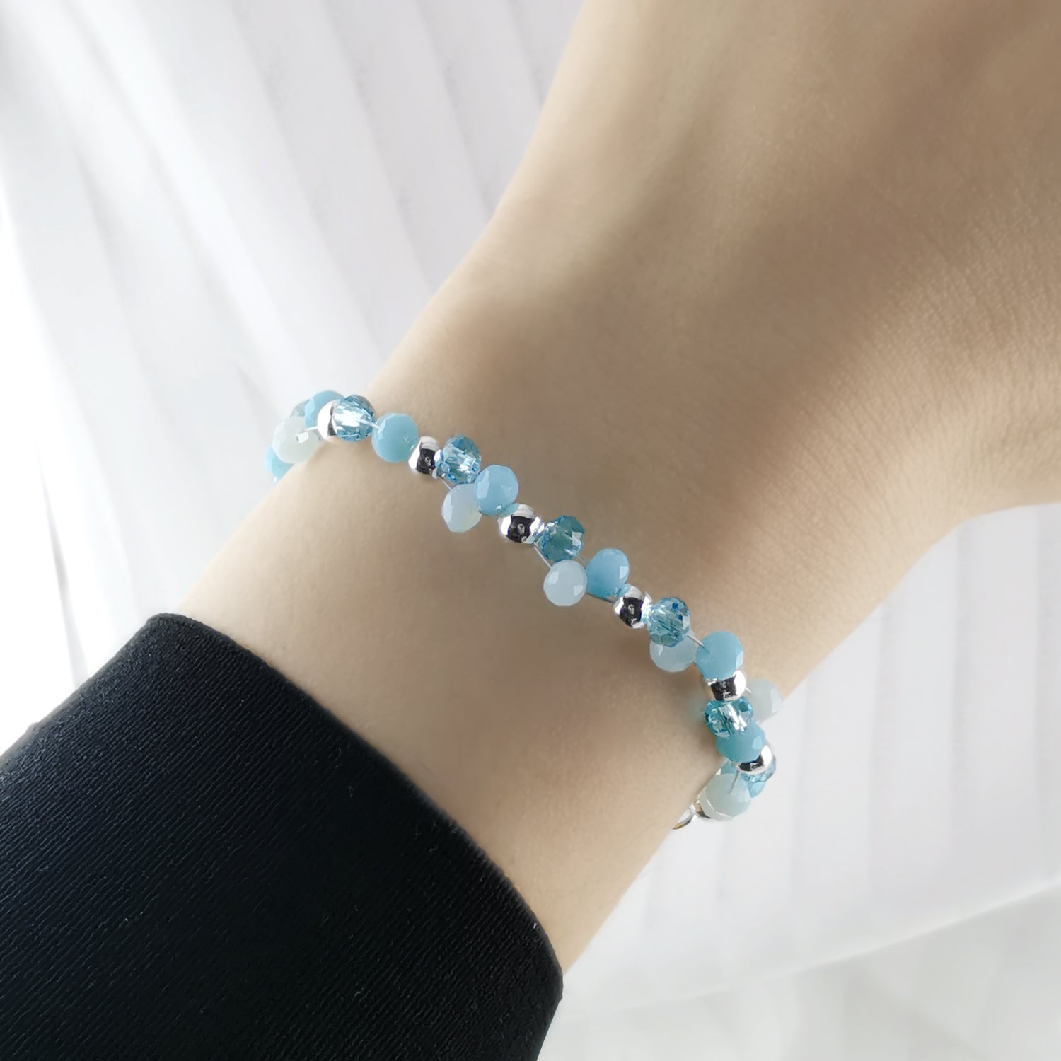 Vibrant Fascinating Royal Skies Blue Charm Bracelet - Bless4Happy Handmade Charm Bracelet