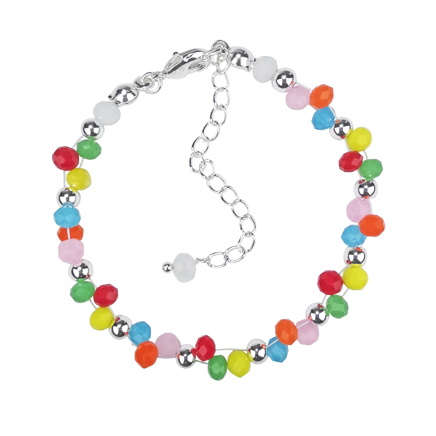 Sugar Rush Sprinkle Cotton Candy Gemstone Charm Bracelet - Bless4Happy Handmade Charm Bracelet