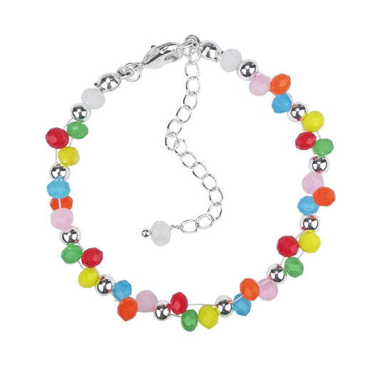 Sugar Rush Sprinkle Cotton Candy Gemstone Charm Bracelet - Bless4Happy Handmade Charm Bracelet