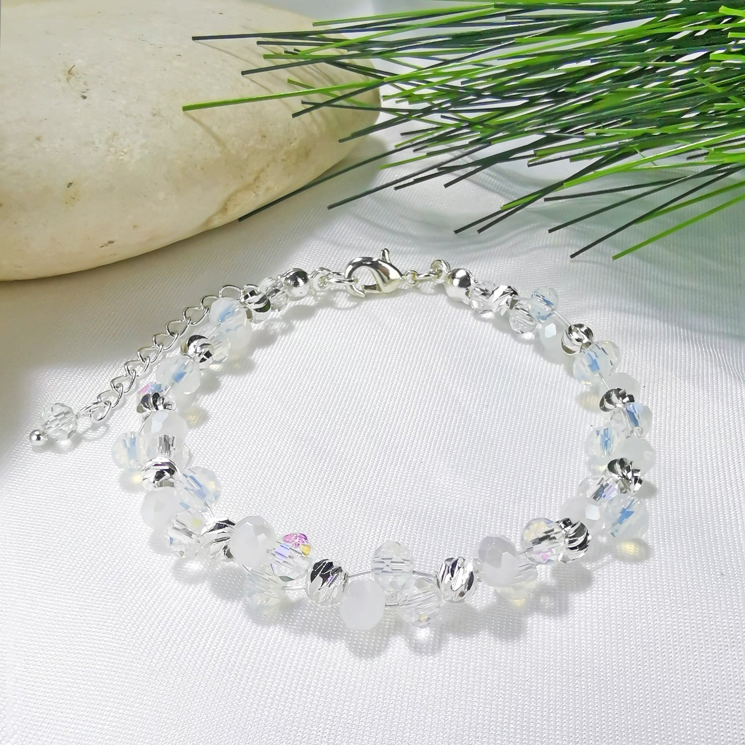 Purity Moonlit Snow Simplicity Charm Bracelet - Bless4Happy Handmade Charm Bracelet