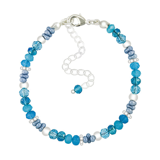 Watery Wonder Nymph Sandy Toes Blue Crystal Gemstone - Bless4Happy Handmade Bracelet