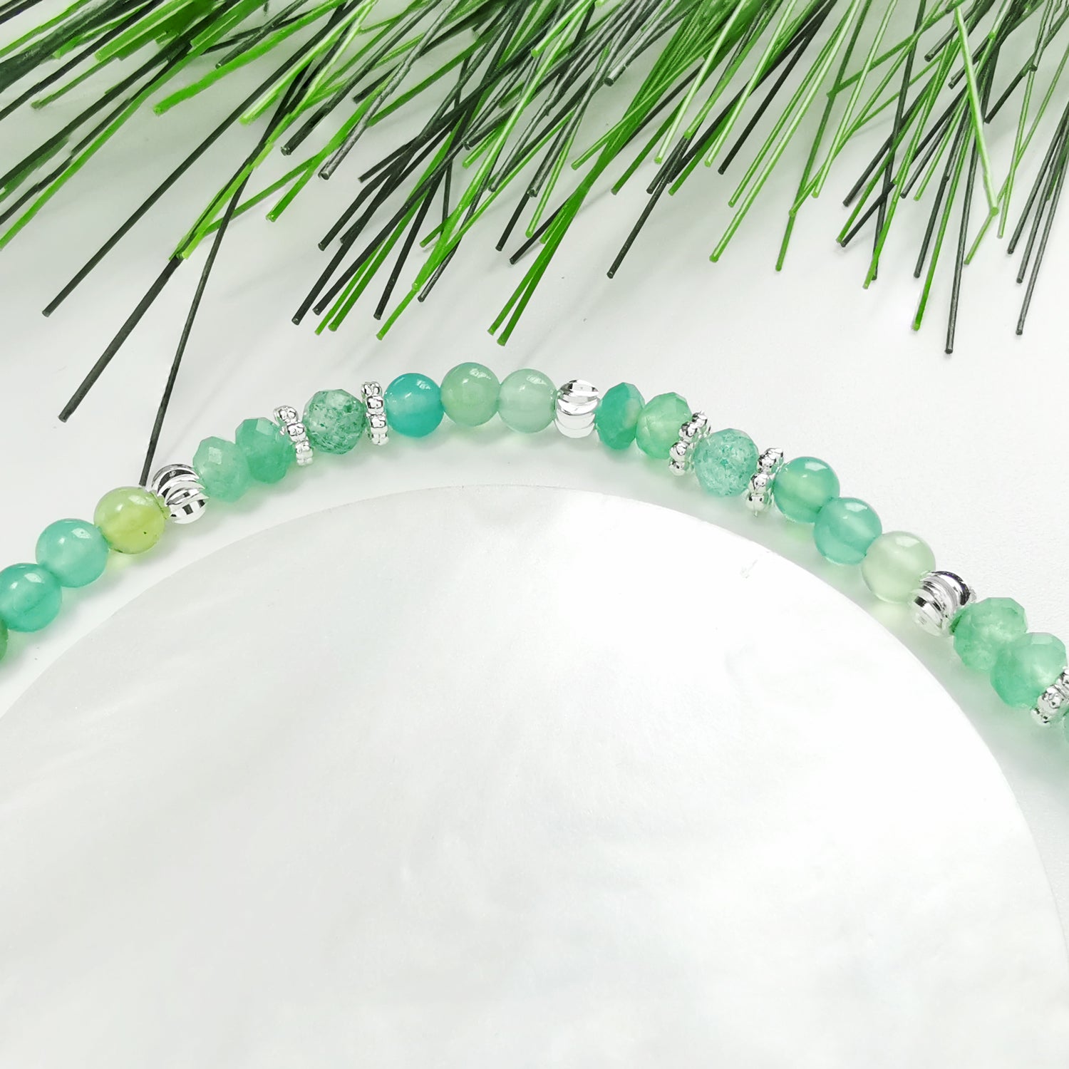 Verdant Vitality Emerald Dew Nature's Embrace Bracelet- Bless4Happy Handmade Bracelet 