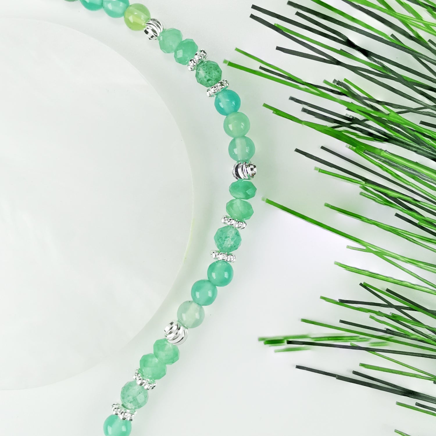 Verdant Vitality Emerald Dew Nature's Embrace Bracelet- Bless4Happy Handmade Bracelet 