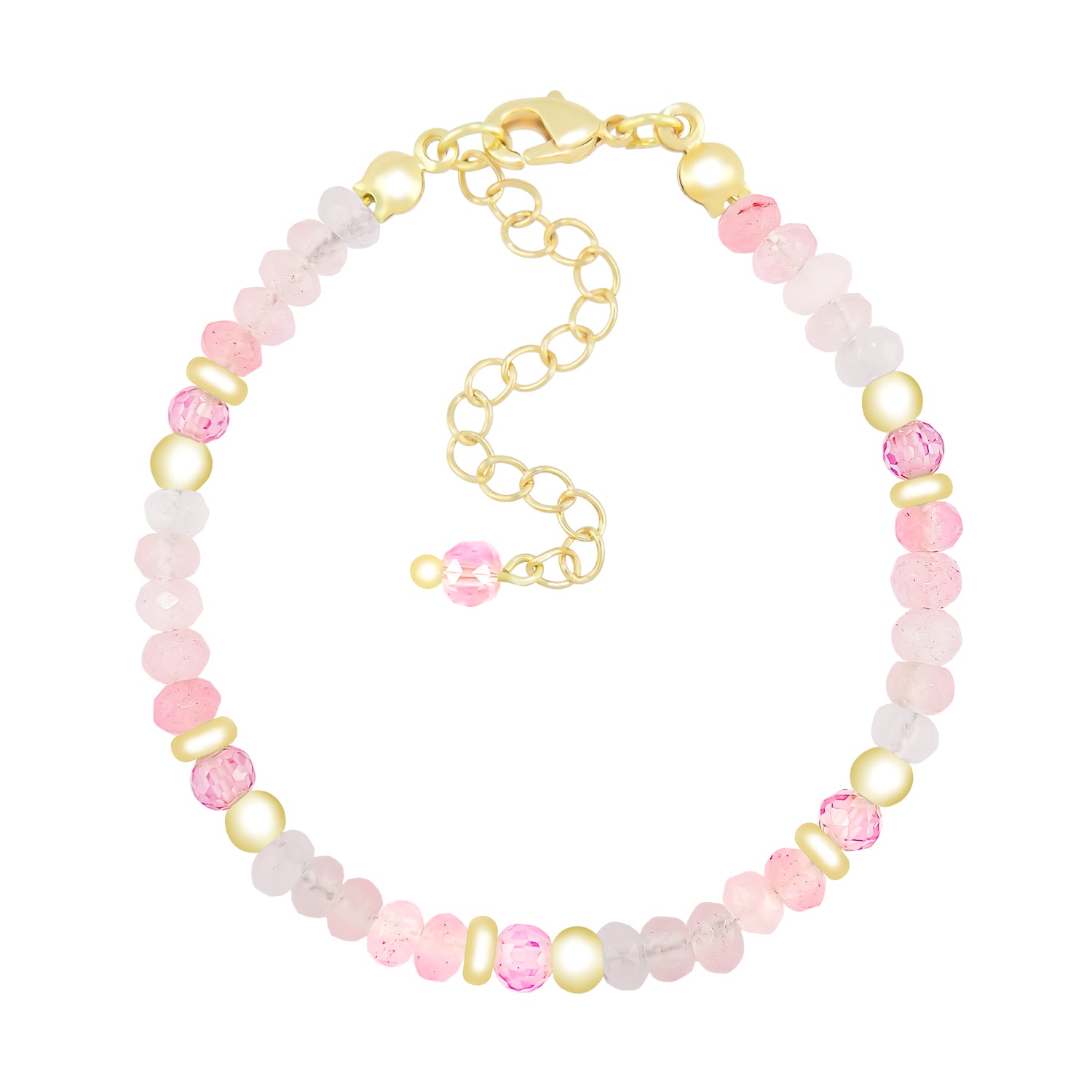 Sweetheart Feminine Flair Beauty Paradise Delicate Pinky Rose Quartz Bracelet - Bless4Happy Handmade Bracelet