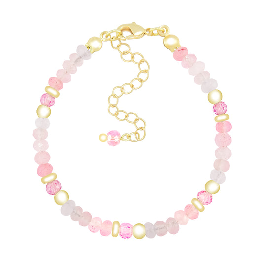 Sweetheart Feminine Flair Beauty Paradise Delicate Pinky Rose Quartz Bracelet - Bless4Happy Handmade Bracelet