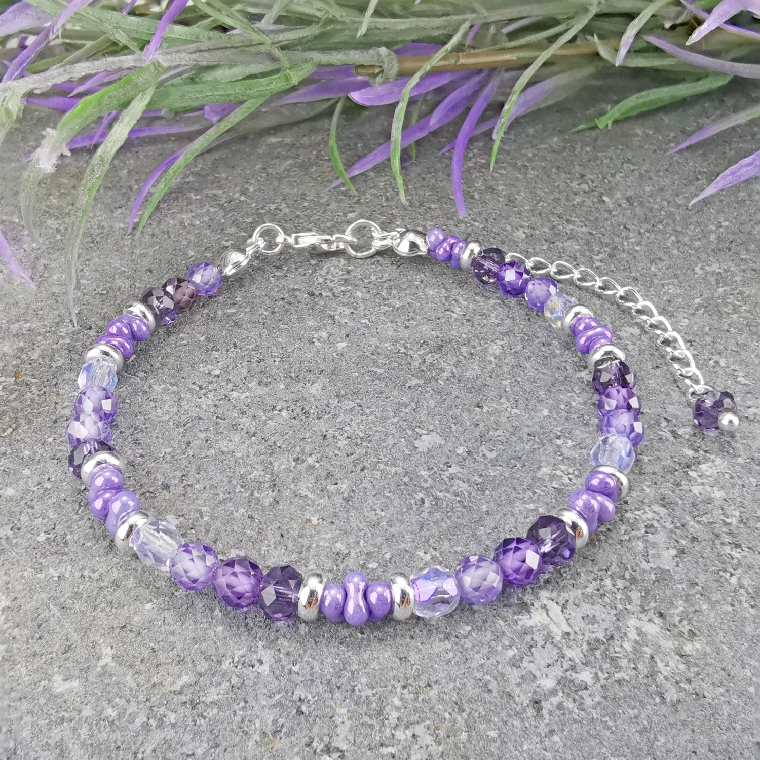 Royal Mystic Dream Amethyst Crystal Bead Bracelet - Bless4Happy Handmade Bracelet