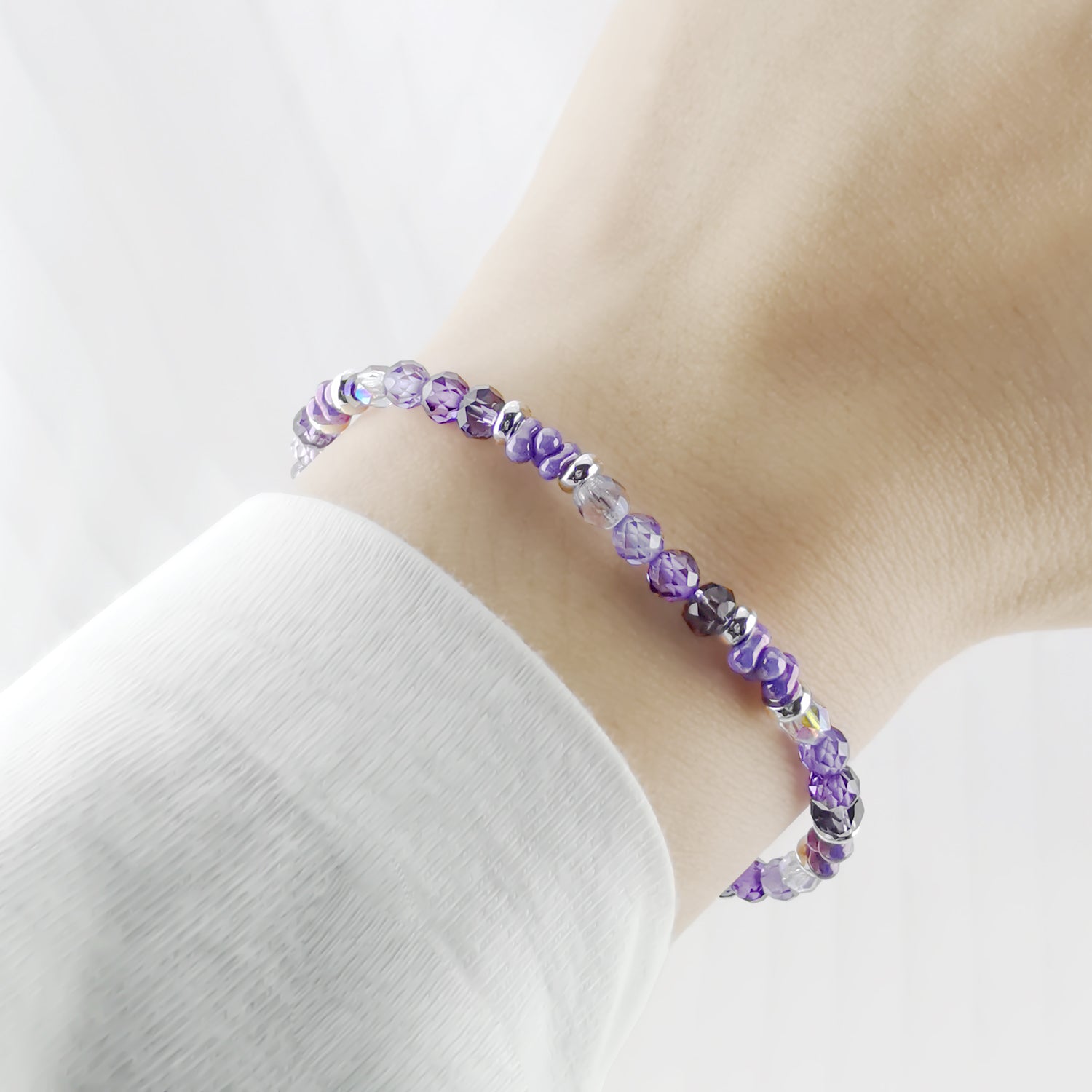 Royal Mystic Dream Amethyst Crystal Bead Bracelet - Bless4Happy Handmade Bracelet