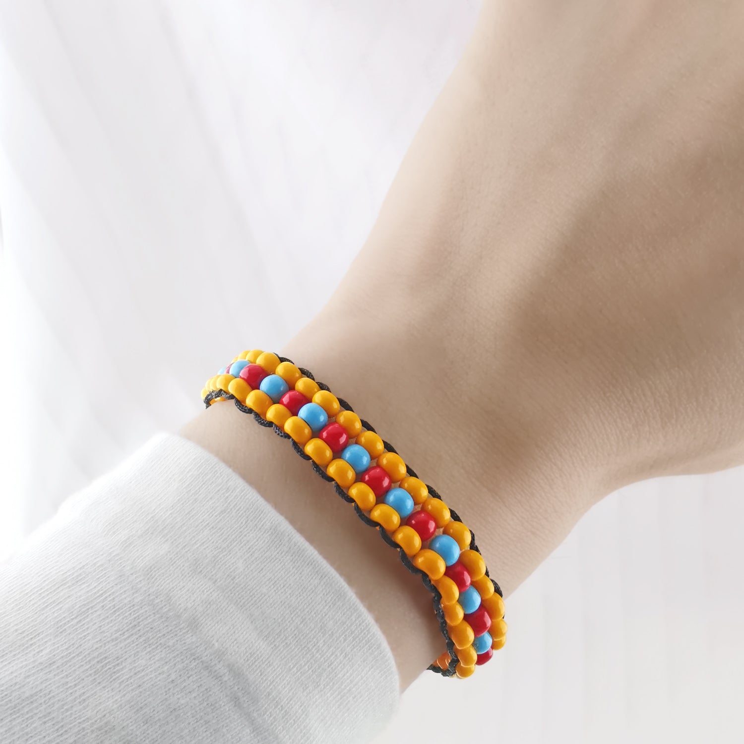 Vibrant Energy Citrus Burst Energetic Bead Braided Bracelet - Bless4Happy Handmade Braided Bracelet