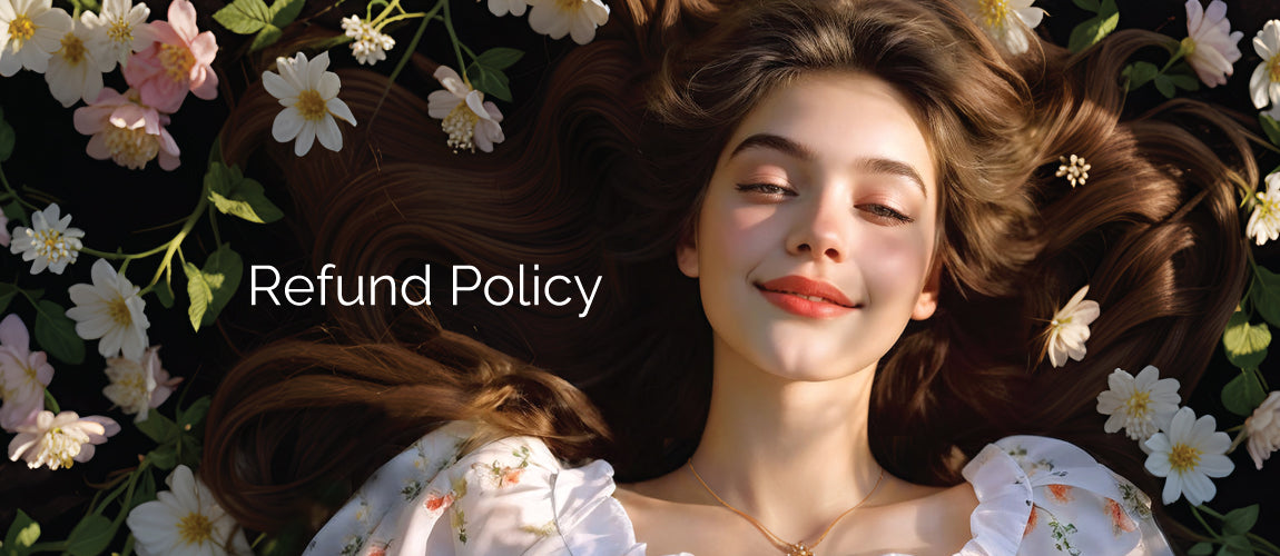 Happy woman relaxing on flowers. Bless4Happy: Hassle-free Returns & Refunds