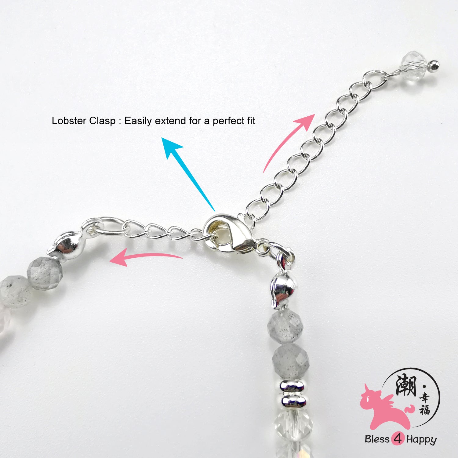 Purity Moonlit Snow Simplicity Charm Bracelet - Bless4Happy Handmade Charm Bracelet